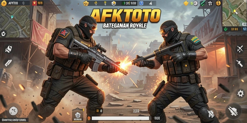 Tampilan gameplay seru dalam AFKTOTO, pertarungan Battle Royale yang mendebarkan.