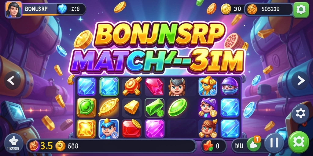 Gameplay BONUSRP yang seru dalam mencocokkan objek.