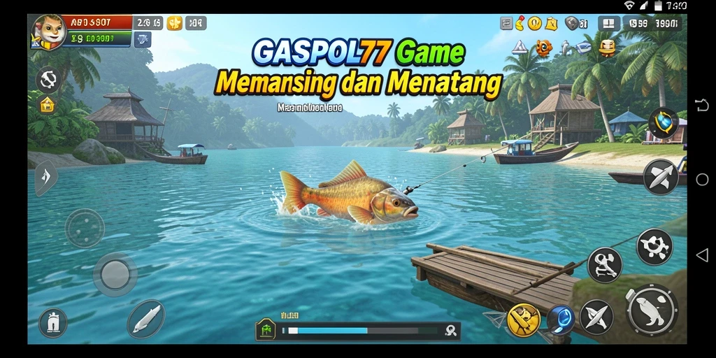 Tampilan gameplay seru dalam GASPOL77 saat menangkap ikan besar.