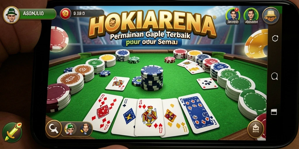Screenshot HOKIARENA menampilkan gameplay seru Gaple.