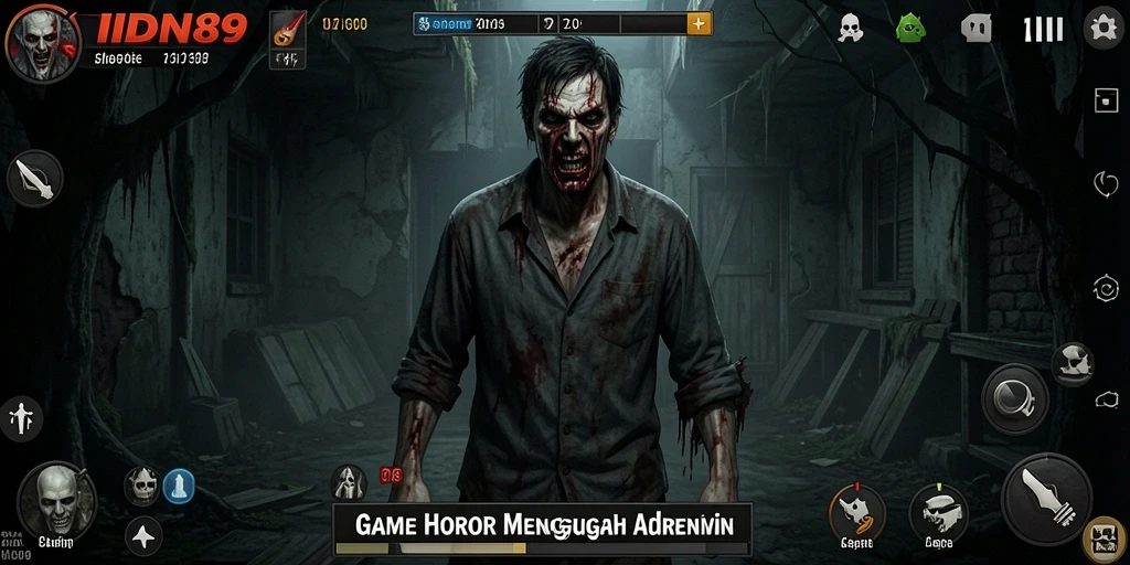 Screenshot gameplay IDN89 menampilkan adegan menyeramkan yang mendebarkan.
