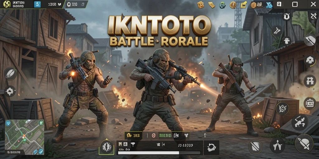 Screenshot gameplay IKNTOTO yang menunjukkan aksi Battle Royale yang seru.