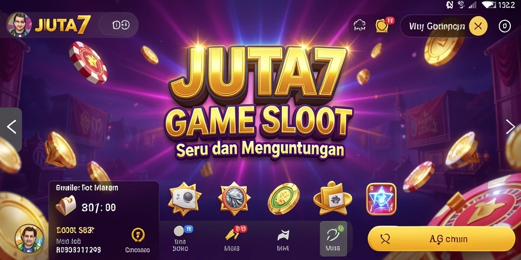 Screenshot utama JUTA7 yang menunjukkan aksi seru permainan Slot.