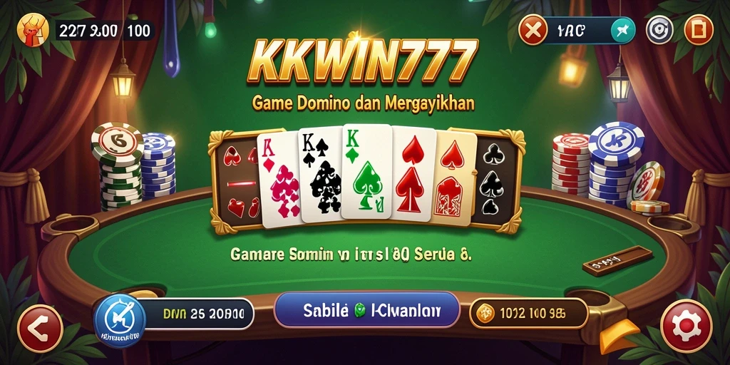 Tangkapan layar utama KKWIN777 menampilkan gameplay domino yang menarik.