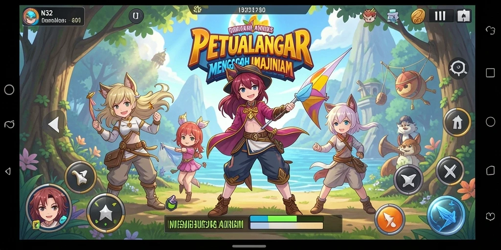 Tampilan gameplay menakjubkan dari N32 dengan karakter Anime menarik.