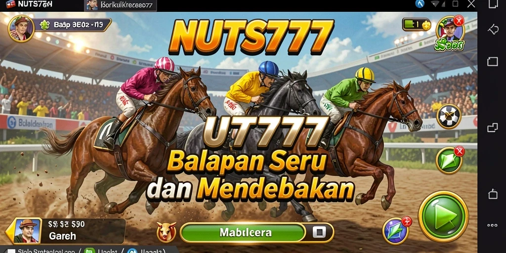 Screenshot gameplay NUTS777 menampilkan aksi balapan yang mendebarkan.