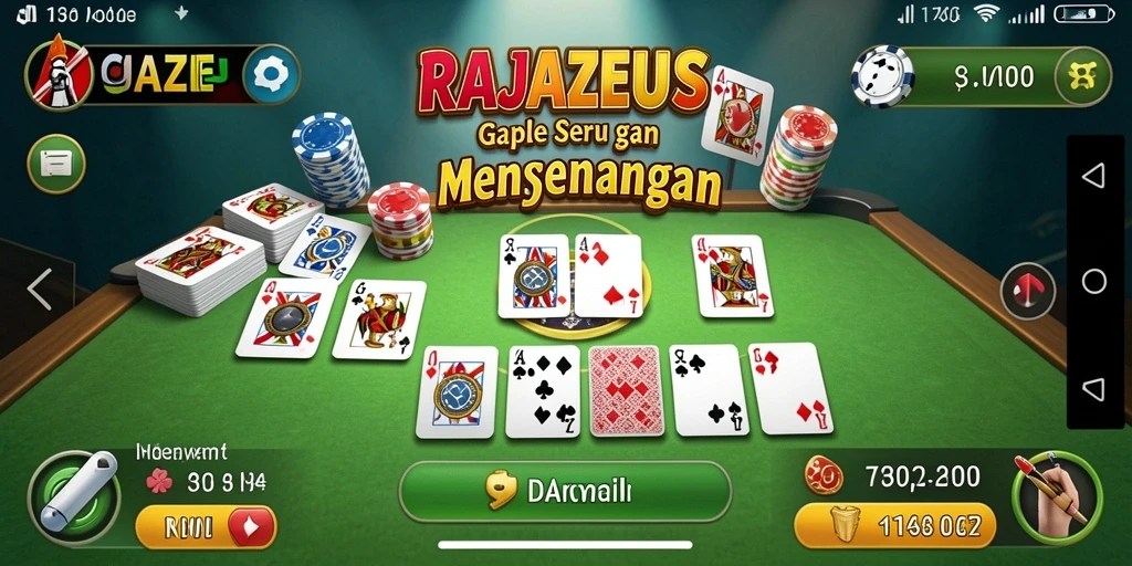 Tampilan gameplay menarik dari RAJAZEUS dalam permainan Gaple.