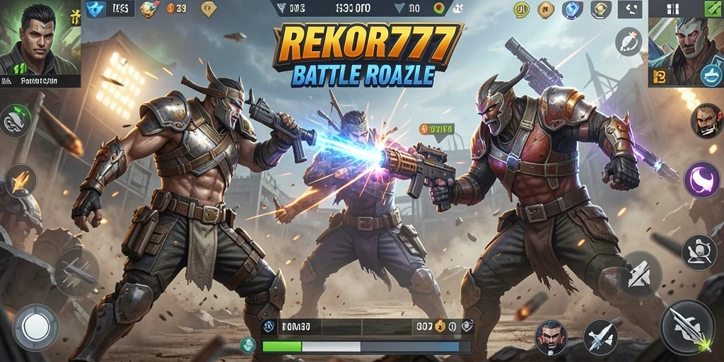 Tampilan gameplay seru dengan pertarungan sengit di REKOR777.