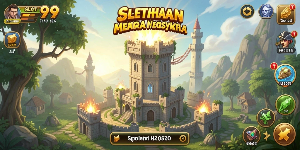 Screenshot SLOT99 menampilkan aksi seru gameplay Tower Defense.