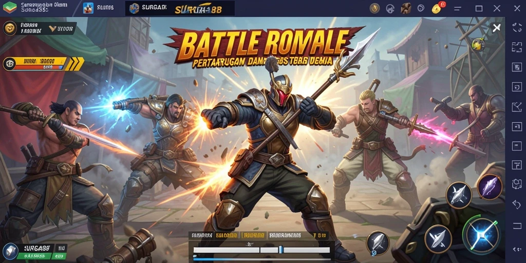 Gameplay seru SURGA88 dalam pertarungan Battle Royale.
